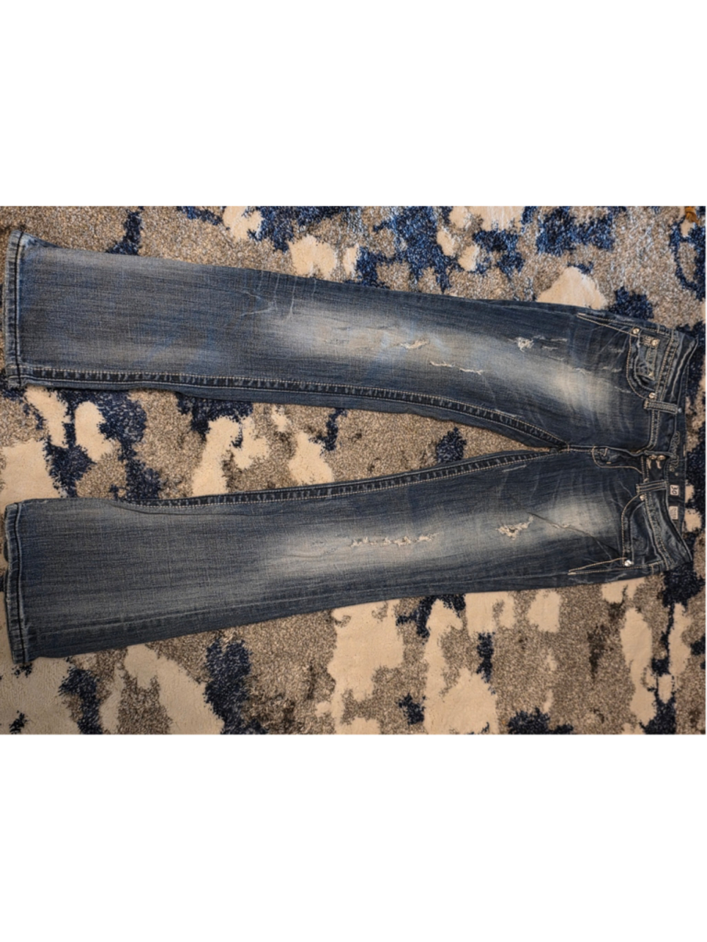 Women's Miss Me Boot Cut Jeans Size 30 Blue Distressed Denim